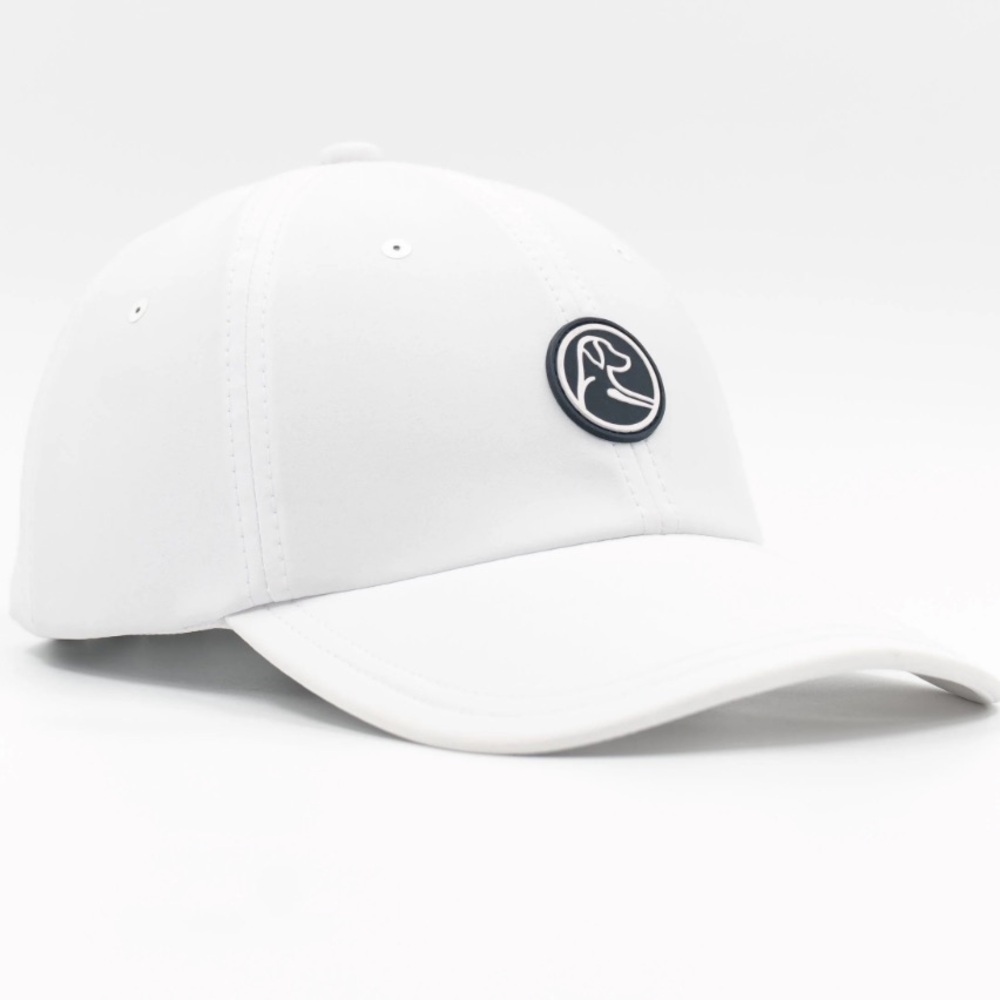Rhoback White Baseball Cap with Black Logo Patch
